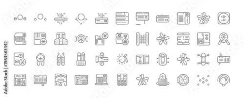 Outline icons for air conditioning, ventilation, and environmental control systems.