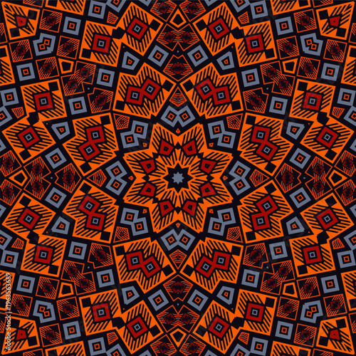Delicate geometric seamless pattern vector composition. Tetro cloth print. Co...