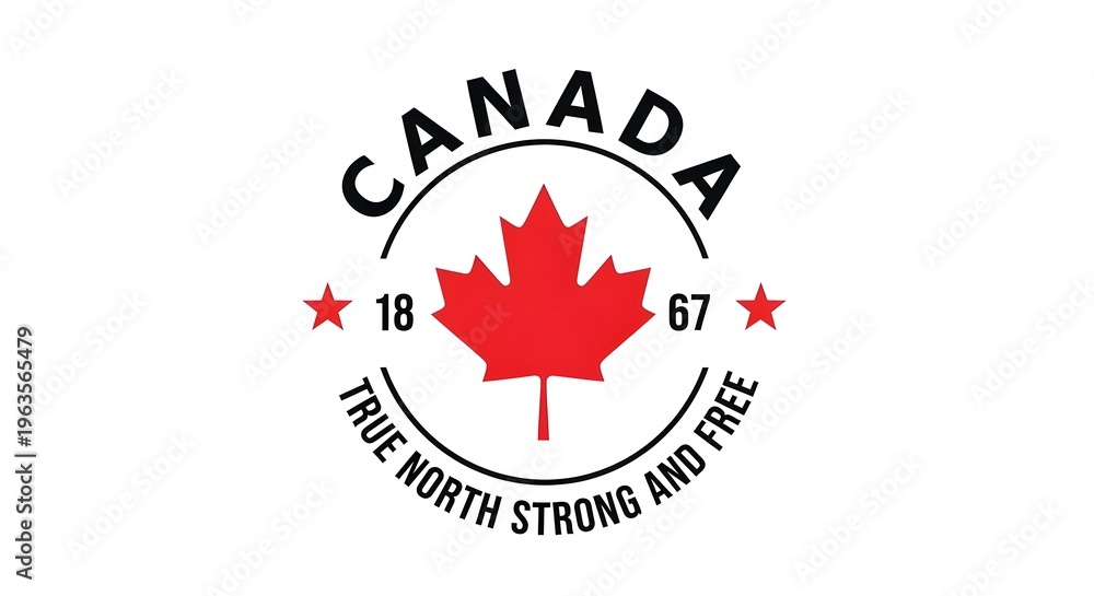 Fototapeta premium Canada true north strong and free emblem