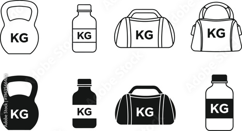 Weightlifting and fitness equipment kilograms illustration