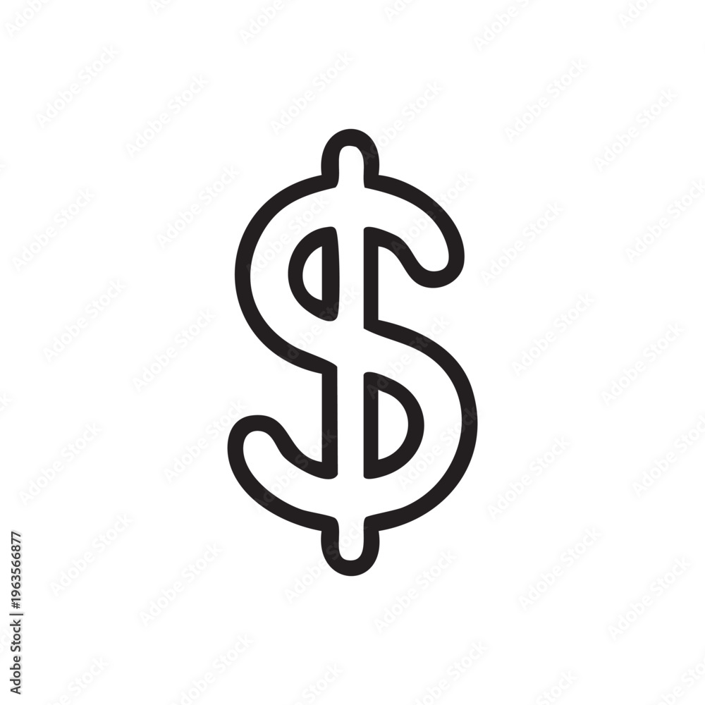 Obraz premium Dollar Symbol Outline icon 
