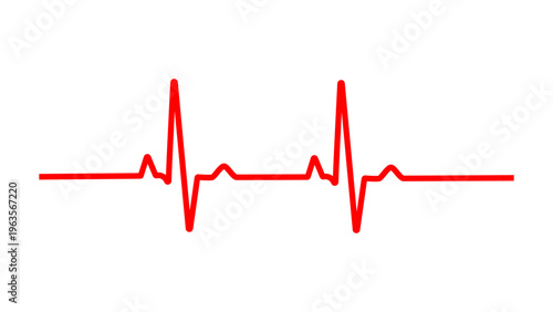 Red color heart beat on ecg. heartbeat make a heart.  Red heartbeat line icon. vector illustration. Cardio symbol. Healthy, wealth and Medical concept. Pulse trace.