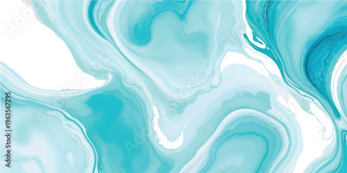 Abstract teal and white marble texture. Ideal for backgrounds, websites, and designs needing a calming, elegant feel.