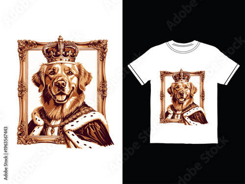 Regal dog portrait on t shirt and framed art