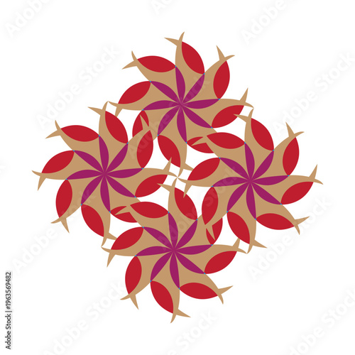 Geometric Vector Mandala Or A Radial Tessellation Tessellated Floral Synchronized Petals Radial Fusion The Kinetic Bloom Geometric Pulse Interwoven Spheres Crimson Vortex Orbital Symmetry The Nexus Ro