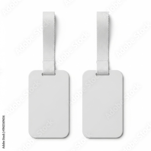 Pair of plain grey keychains with fabric loops for easy attachment