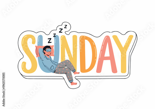 Relaxing Sunday Morning Vibes A Person Sleeping Peacefully on a Pillow, Embracing the Joy of Leisure and Rest