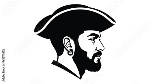 Illustration of a man in a traditional 16th century hat and beard