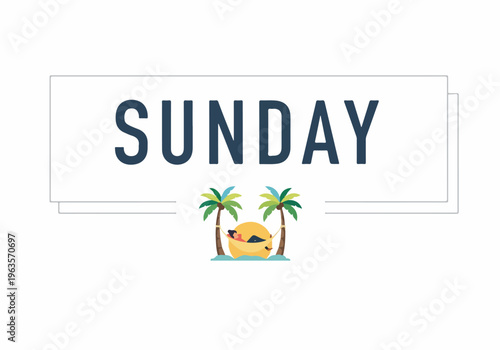 Sunday relaxation in a hammock between palm trees on a tropical beach, enjoying a holiday or vacation