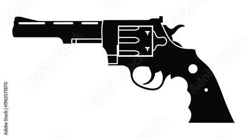 Black silhouette of a revolver handgun