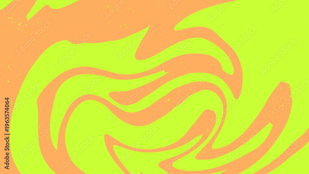 Obraz premium Abstract Liquid Background in Vintage 70s Orange and Lime Green Style Featuring Seamless Groovy Pattern for Mid Century Retro Design