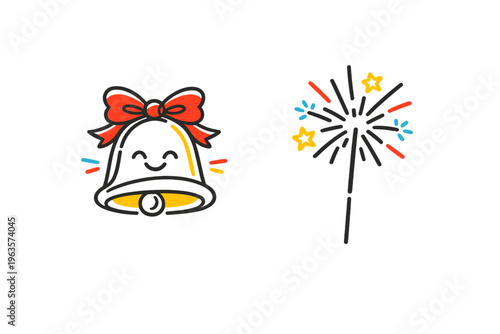 Bell and sparklers are used to celebrate holidays and special events with joy and excitement throughout the year