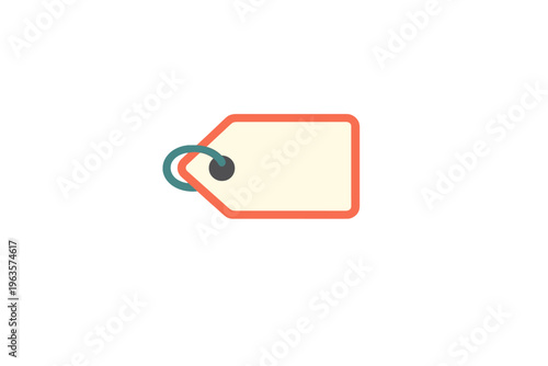 Blank price tag on a white background used for labeling or marking items in stores or markets at any time of the day
