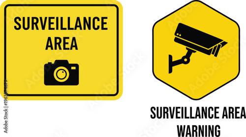 Surveillance area warning signs for public and private security