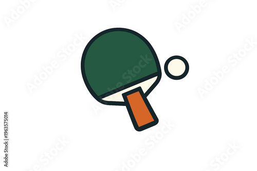Playing table tennis with a green paddle and a small white ball on a court during a sports event