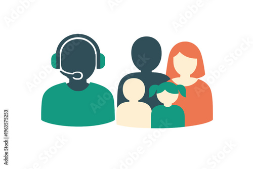 Support service team guides clients and families through different needs in a virtual setting during a weekday