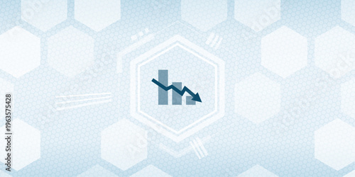 Business vector falling bar chart with arrow downward representing financial loss economic crisis and market decline in corporate finance vektor