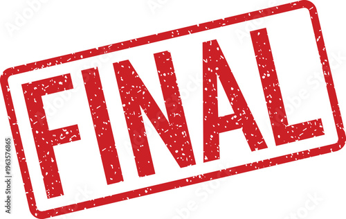 A red rectangular rubber stamp showing the word FINAL with a distressed grunge texture