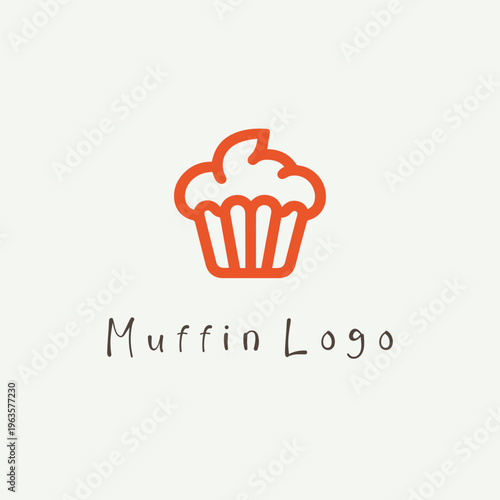 Delicious Muffin Logo Design Bakery Sweet Dessert Minimal Vector Icon Branding