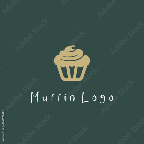 Delicious Muffin Logo Design Bakery Sweet Dessert Minimal Vector Icon Branding
