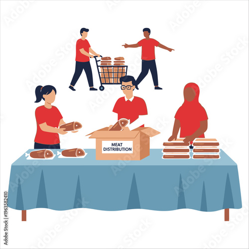 Eid al-Adha meat distribution event helping the community