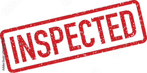 Red rubber stamp with the word INSPECTED indicating official verification or approval