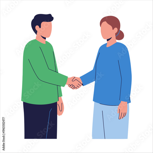 Eid al-Adha greetings Two people shaking hands in a friendly gesture