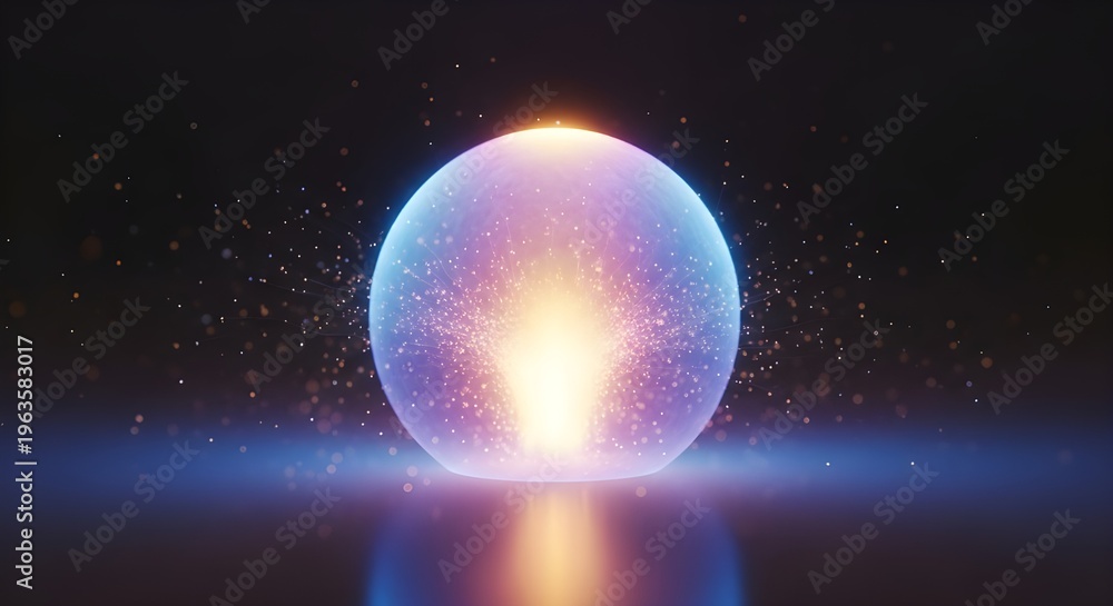 Fototapeta premium Glowing oval orb with radiant light