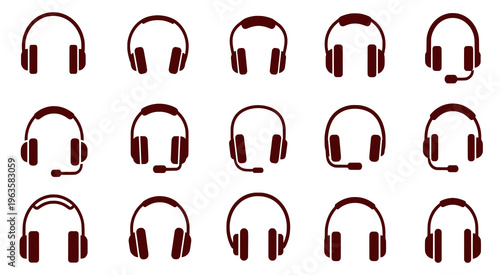Collection of various headset icons