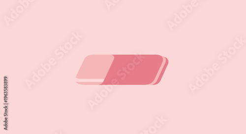 Pink Eraser on Pastel Pink Background, Simple Design