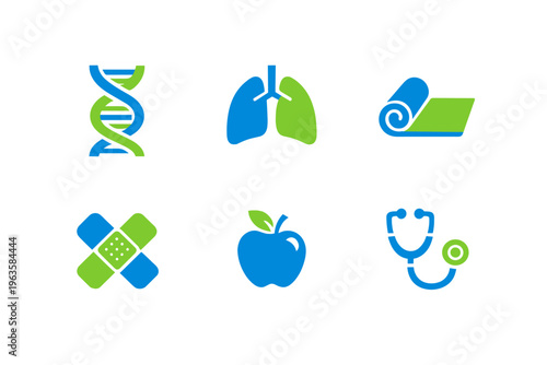 Healthy living symbols for wellness and fitness in design and graphics