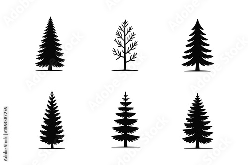 Tree Silhouette Collection Vector Set