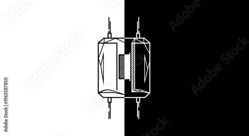 A line drawing of an electronic component.