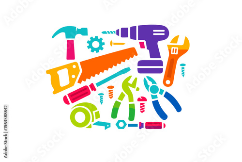 Tools used for building and fixing various projects in a home setting during daytime