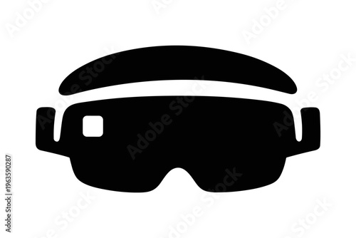Smart glasses icon solid black icon vector illustration