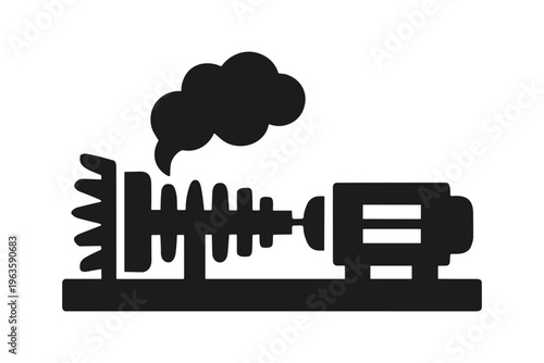 Steam turbine energy icon for power generation vector illustration