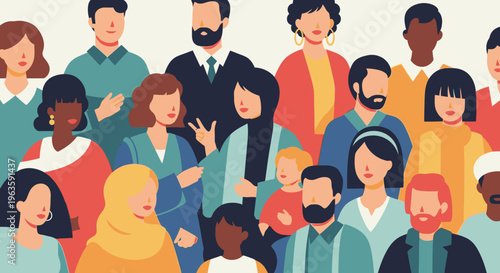 Diverse Group of Happy People Together Looking at Camera