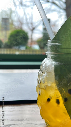 Passion fruit lemonade is a refreshing drink