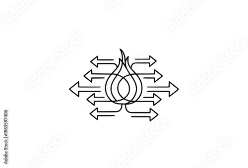 Abstract Onion Router Monoline Icon Secure Data Routing Privacy Technology Vector Illustration