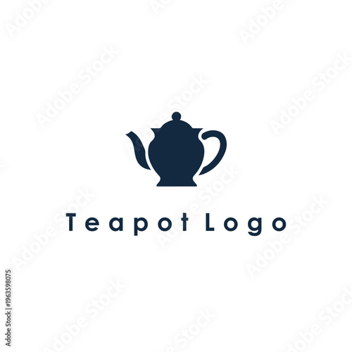 Elegant Teapot Logo Design Tea Cup Vintage Minimal Vector Icon Cafe Branding