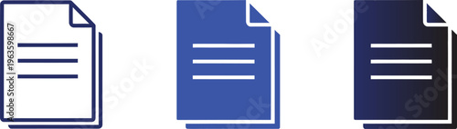 Document files icon with stacked papers. Symbol of data, information and documentation for business reports, office workflow, digital records, file management systems and user interface design.