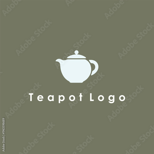 Elegant Teapot Logo Design Tea Cup Vintage Minimal Vector Icon Cafe Branding