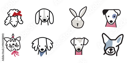 Cute cartoon animal faces