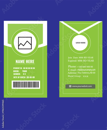 Modern Corporate ID Card Template Design With Employee Identity Details
