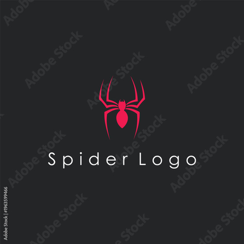 Modern Spider Logo Design Minimal Insect Vector Icon Dark Abstract Branding