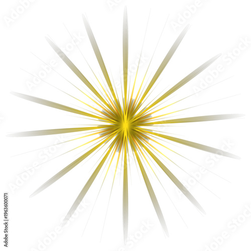 Abstract golden light rays radial burst with sharp lines, modern energy design background for branding, logo and digital artwork.