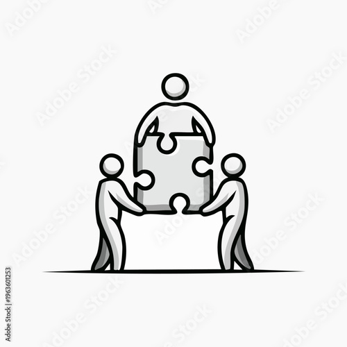 Three People Holding Puzzle Pieces Together.