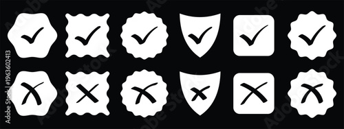 Checkmark icon. Blue check mark vector set. Checked checkbox sign. Approved symbol. Isolated v checkmark icon. Shield security icon set, protection symbols, security icon with check mark and lock sign