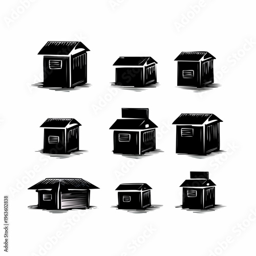 Collection of small house structures.