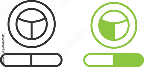 Driving and Car Control Outline Vector